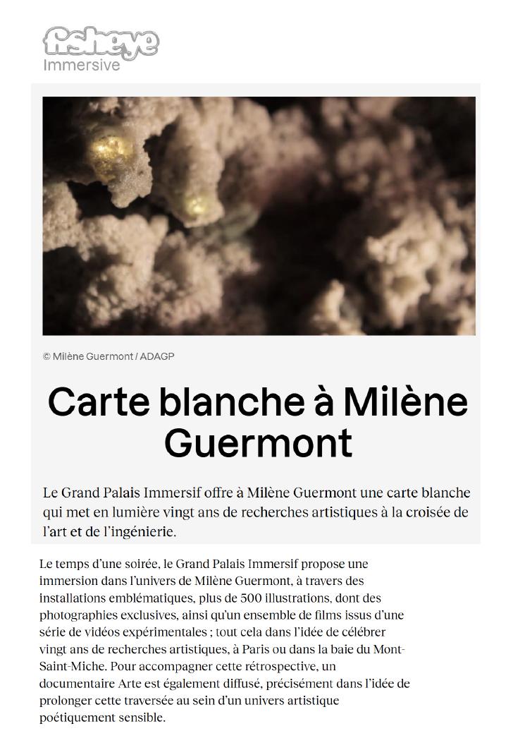 Fisheye Immersive — Carte blanche à Milène Guermont